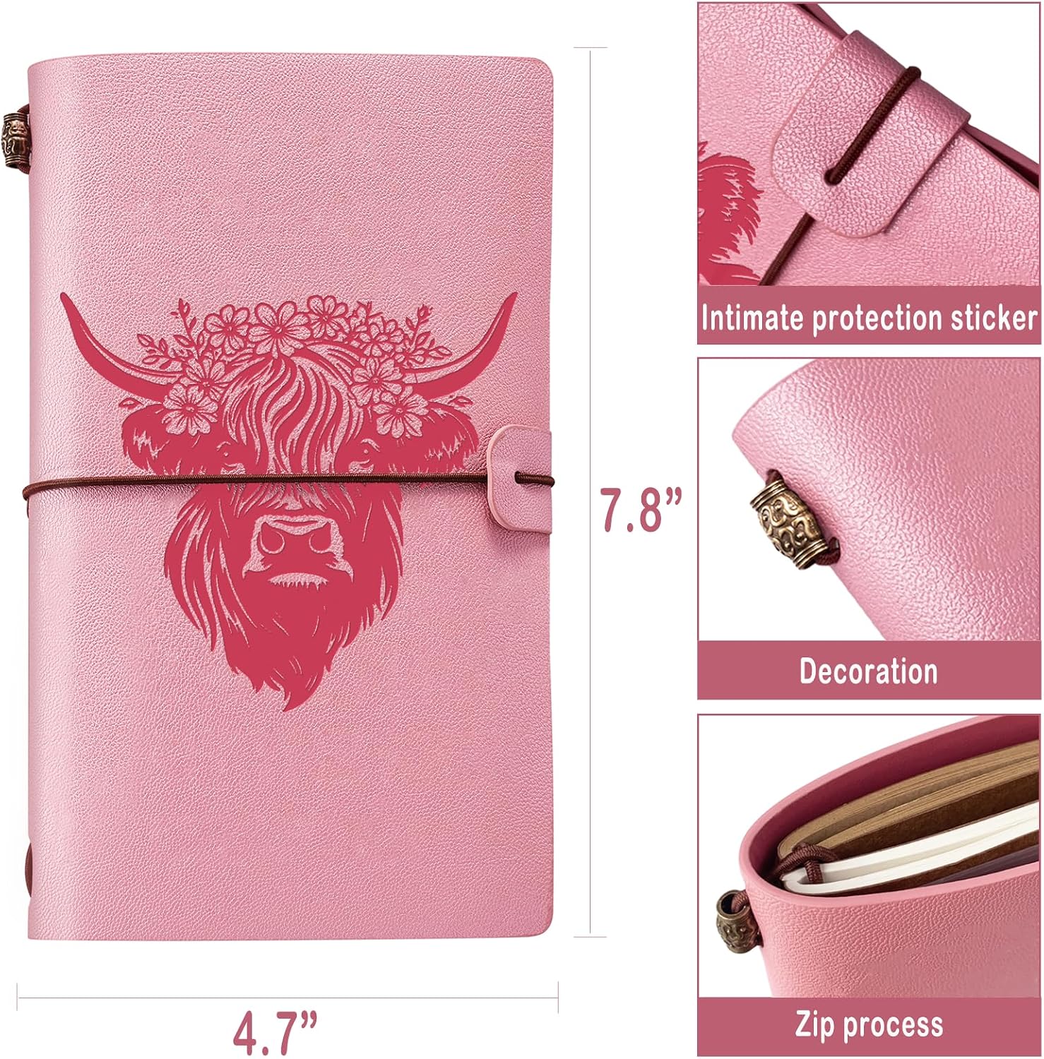 Thumbnail 1 de Highland Cow Leather Journal, A6