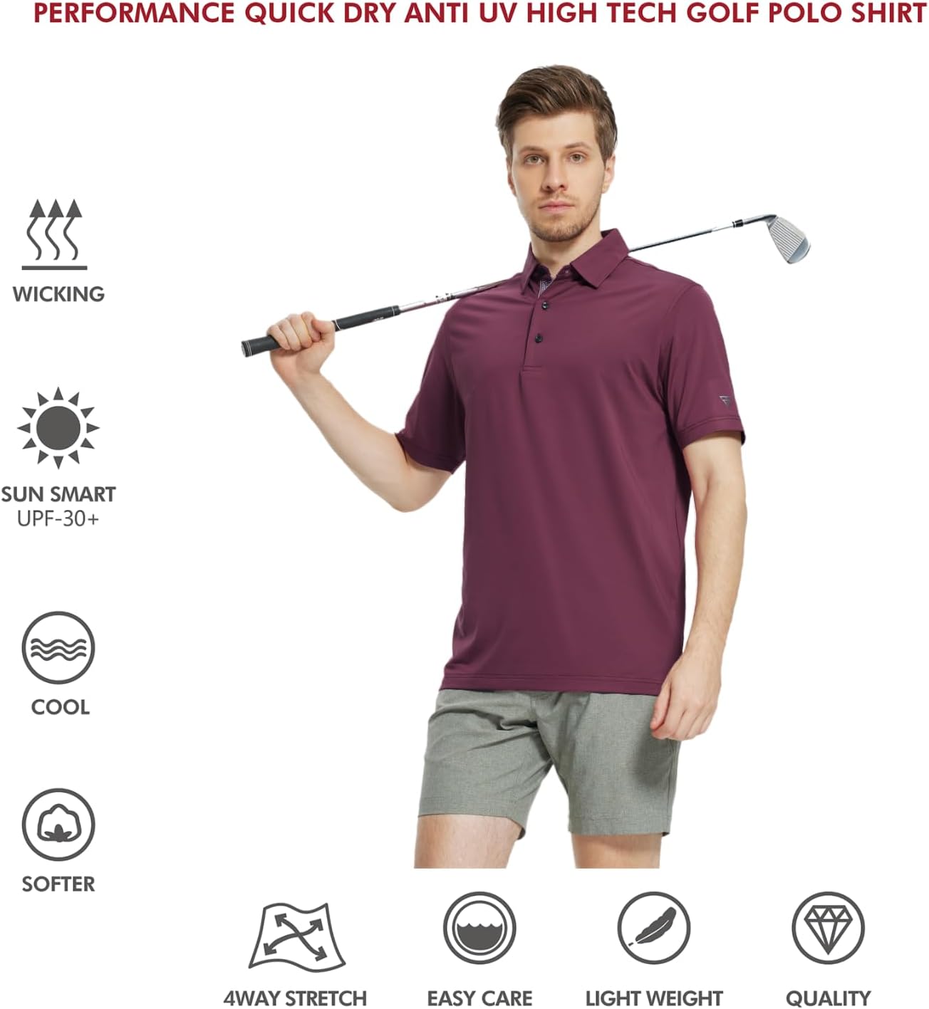 Thumbnail 4 de Men’s Short & Long Sleeve Performance Polo Shirts (Dry Fit, Solid Colors, UPF30+)