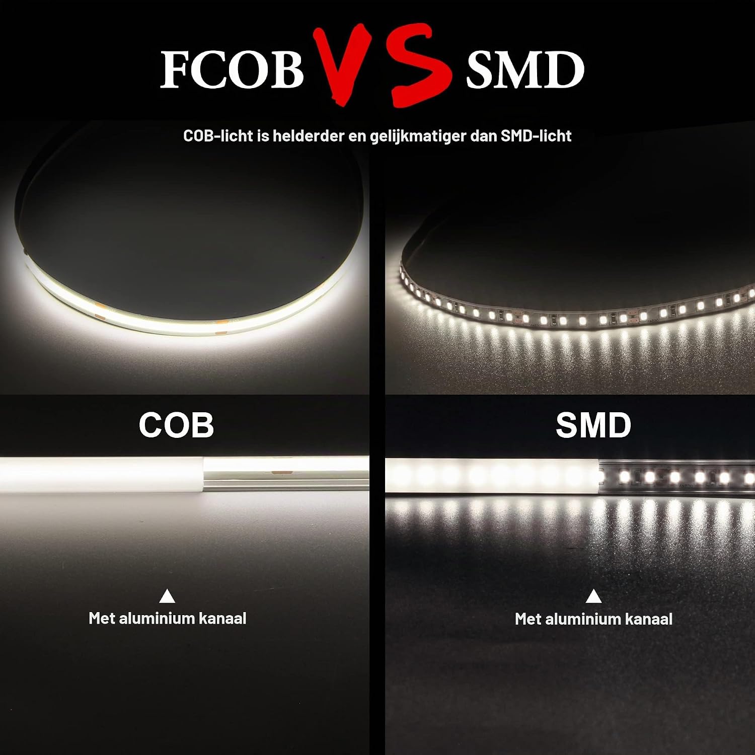 Detalle de TTWAY TT-510MS COB-ledstrip 5 m, 4000 K, dimbaar, 24 V