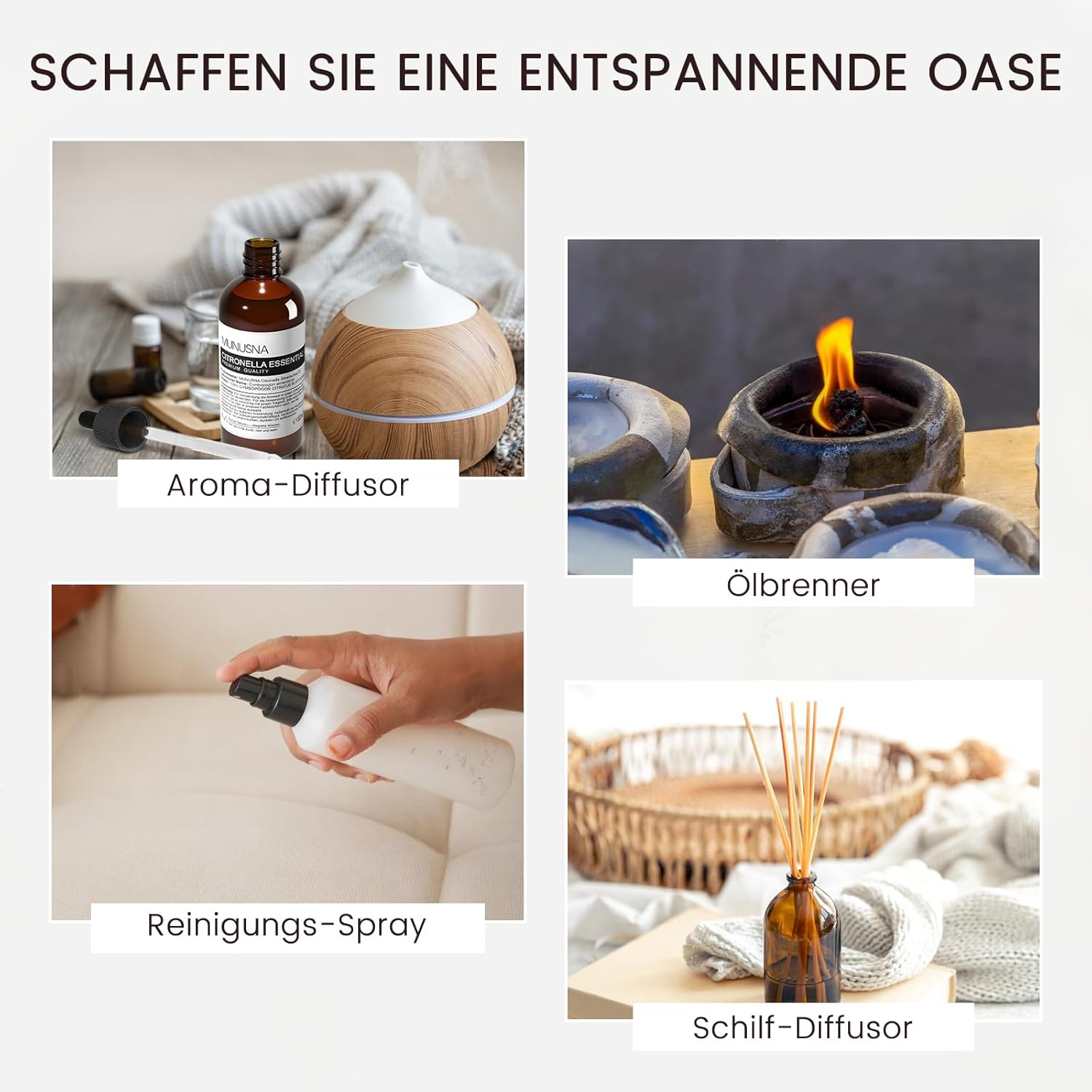 Thumbnail 6 de Citronellaöl 100 ml von MUNUSNA – ätherisches Öl für Diffuser, Räuchern & DIY