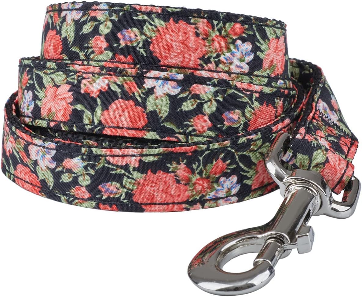 Thumbnail 6 de YUDOTE Peony Flower Printing Dog Collar and Lead Set – 2-Sided Nylon Kit for Small Dogs