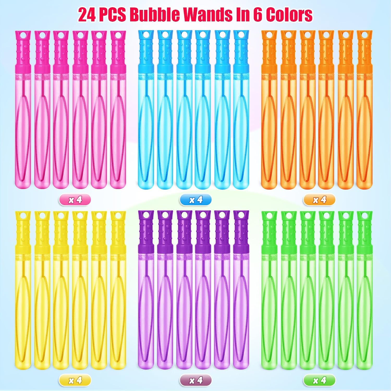 Detalle de SpringFlower Bubble Wand: 24-Pack Colorful Bubble Party Favors
