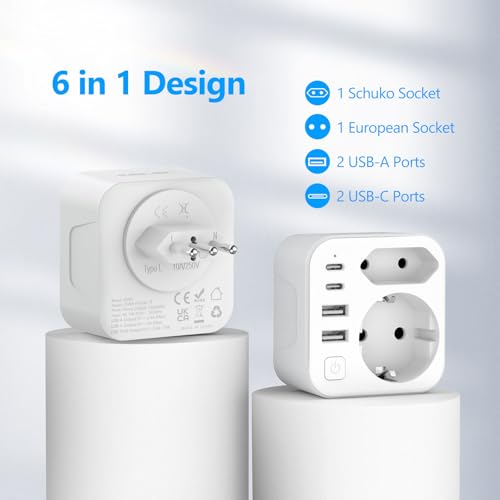 Thumbnail 3 de JSVER Adaptador Viaje Italia L USB