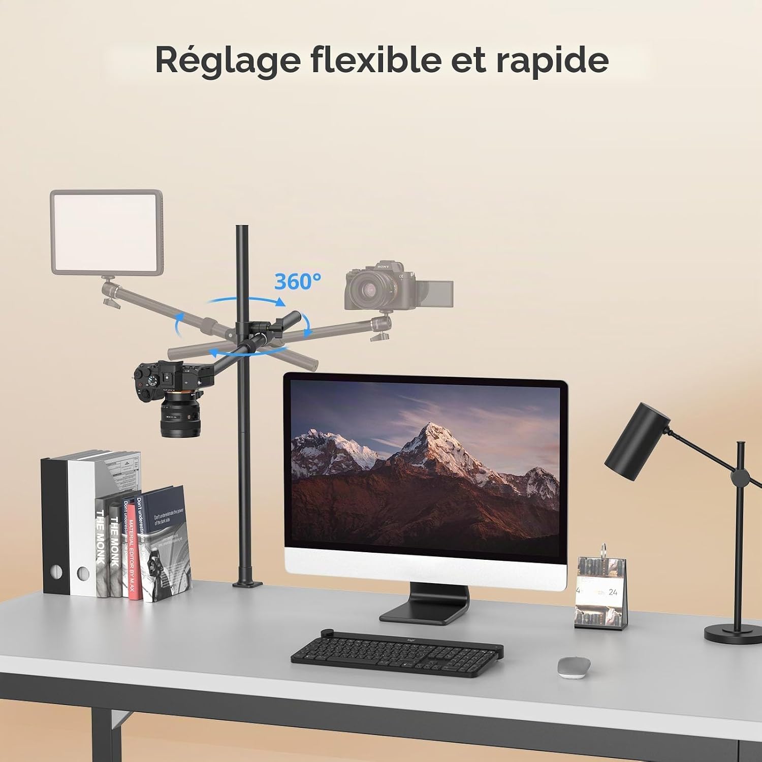 Detalle de SMALLRIG Kit de support de bureau 4938 pour bras de caméra avec rotule 360°