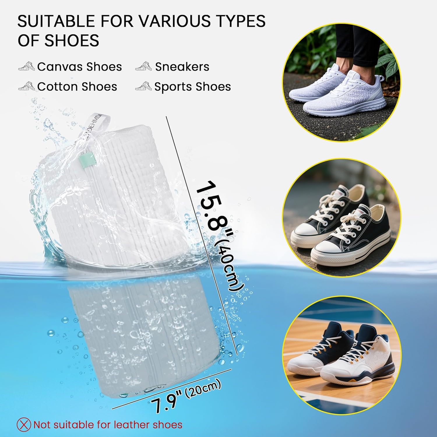 Thumbnail 2 de ADEHMDA Reusable Shoe Washing Bag for Trainers