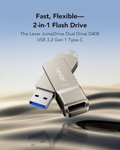 Thumbnail 2 de Lexar JumpDrive Dual Drive D40E 64GB: USB-C & USB-A Speicherstick mit 2-in-1-Design