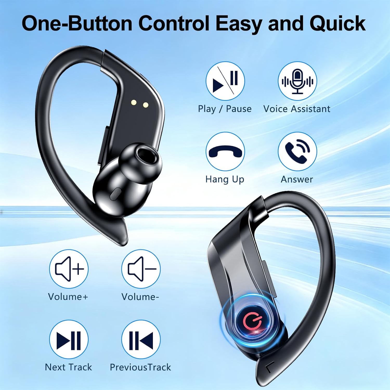 Thumbnail 6 de 2026 Wireless Earbuds with Dual LED Display Case: 120hrs Battery, Bluetooth 6.1, IPX7 Sweat-Ready