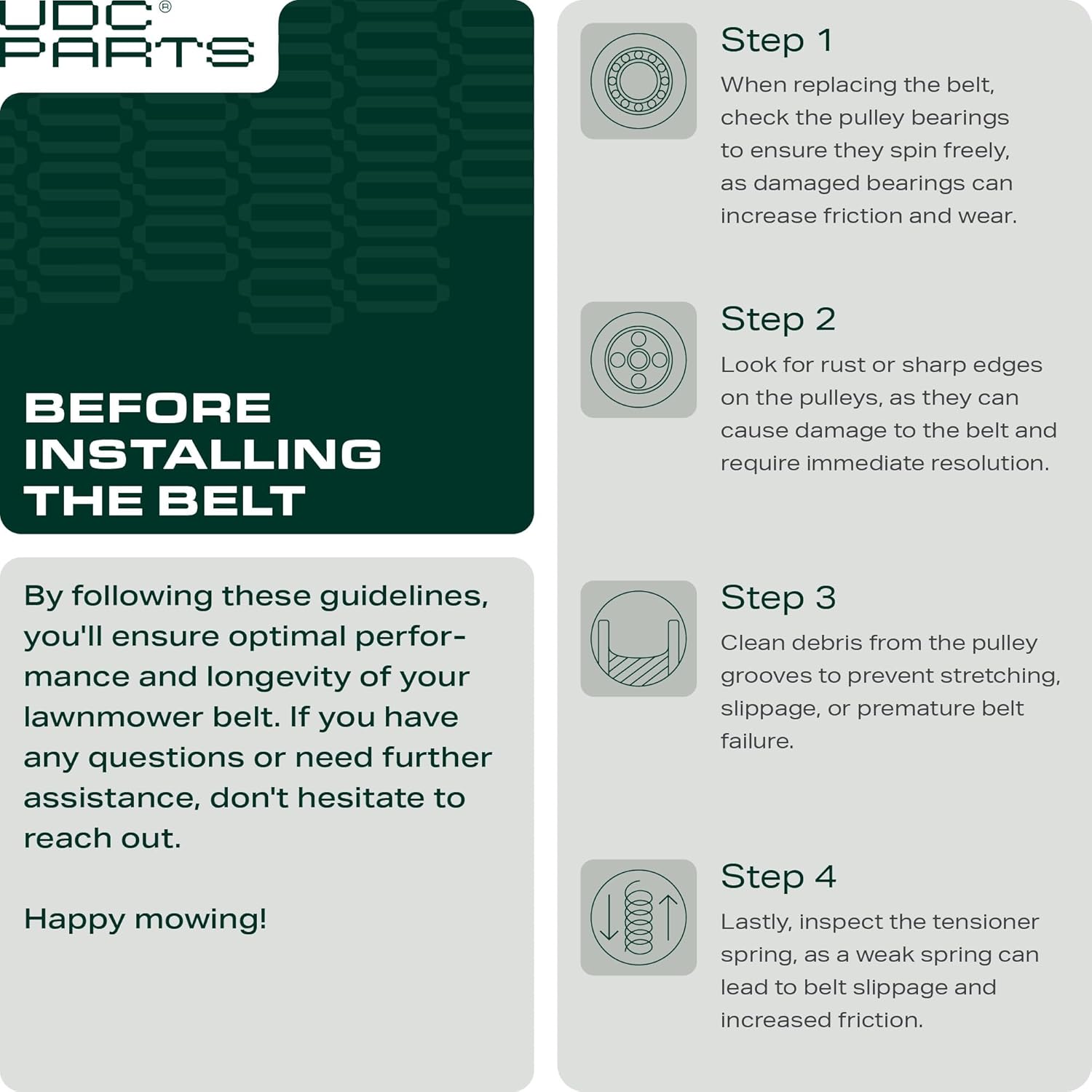Thumbnail 4 de UDC Mower Belts GX20072 42-inch Deck Belt Replacement (Kevlar cord)