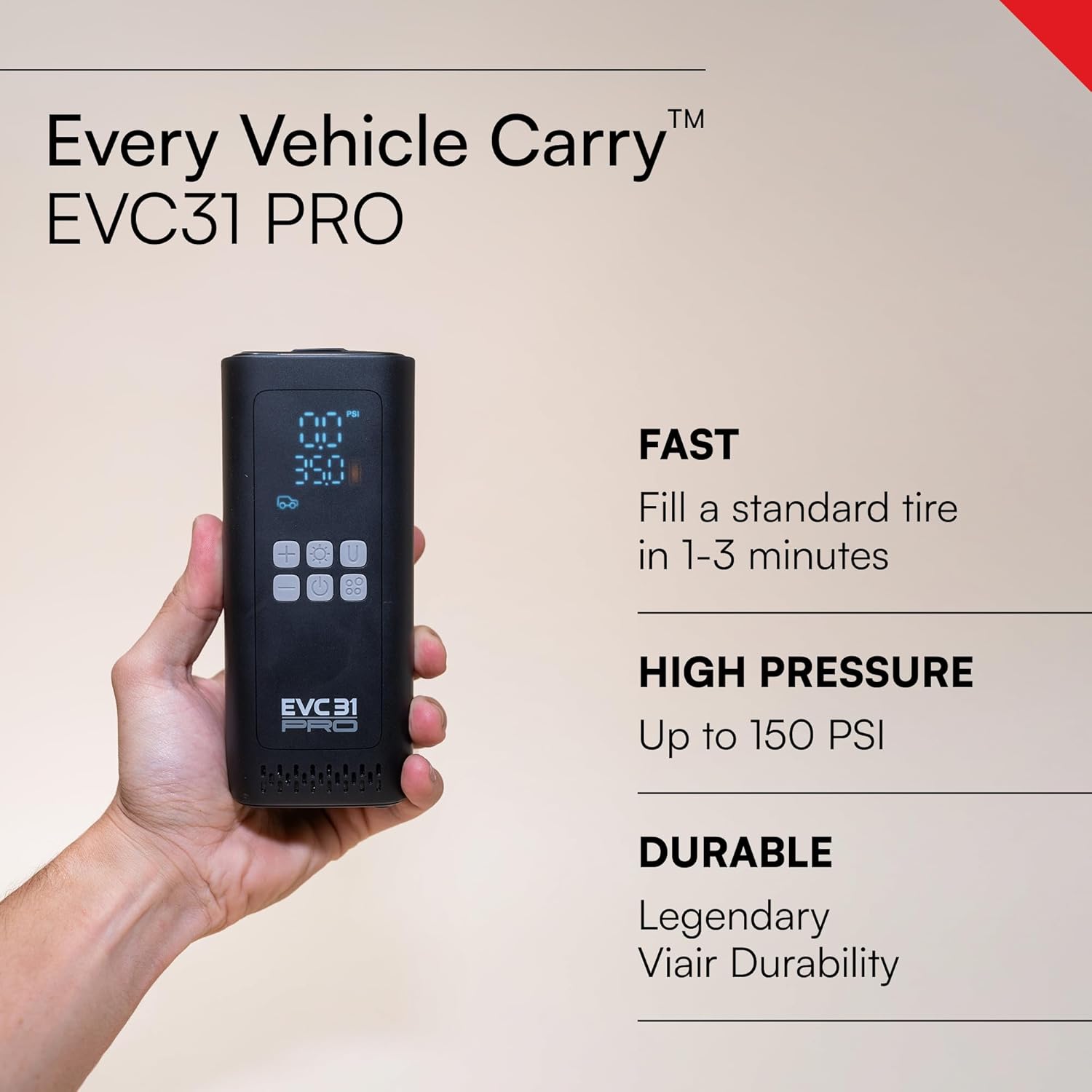 Detalle de Viair Every Vehicle Carry EVC31 PRO — Rechargeable Portable Tire Inflator