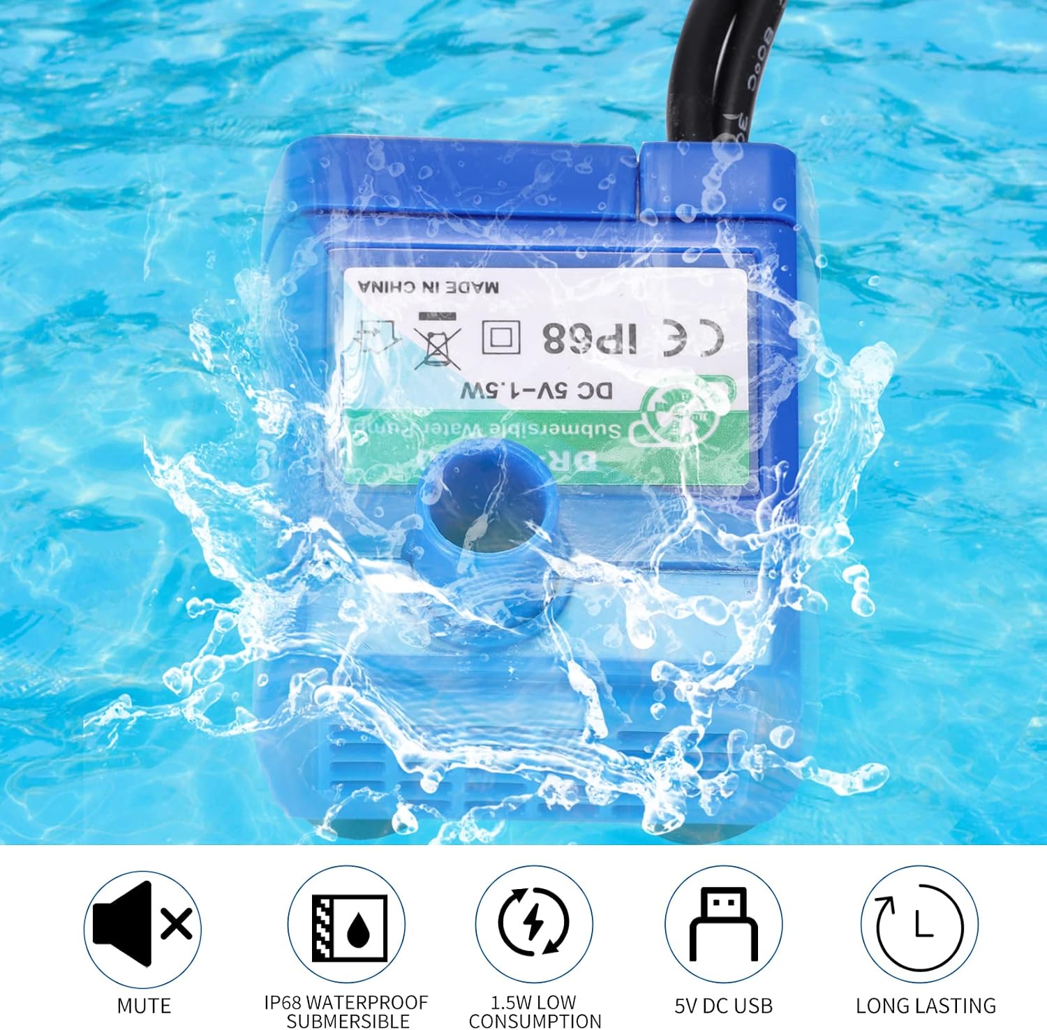Thumbnail 5 de Cat Water Fountain – Ultra Quiet automatic cat drinking fountain with water level window, LED light and 1 carbon filter