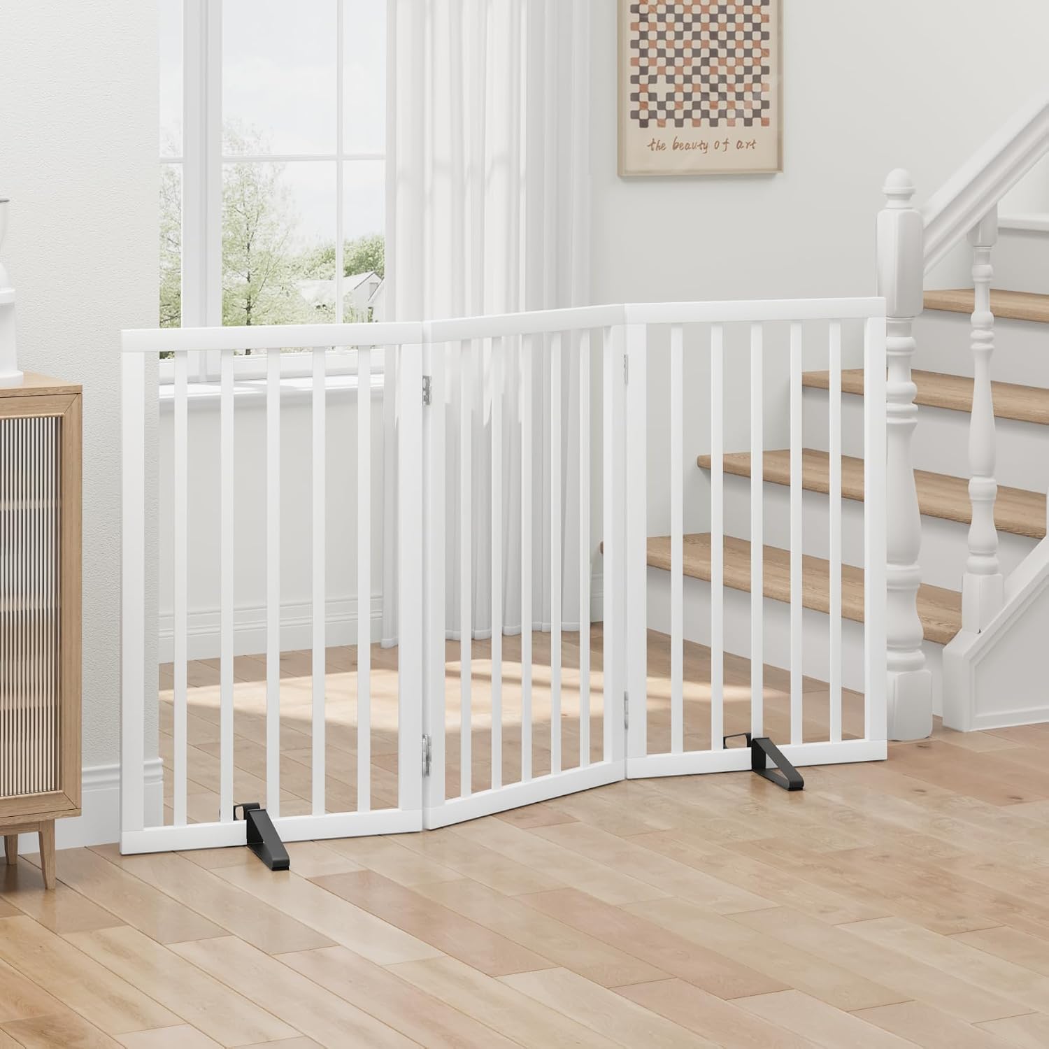 Detalle 2 de Algherohein Tall Foldable Dog Gate 3‑panel