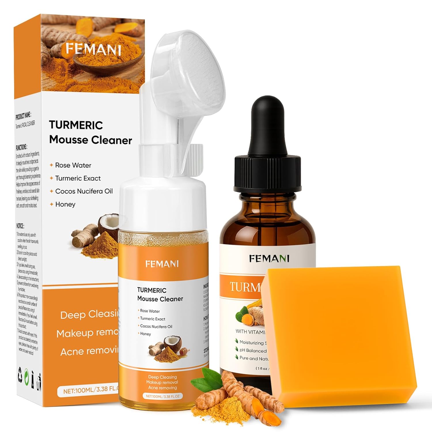 Detalle de Turmeric Face Wash Set with Soap Bar