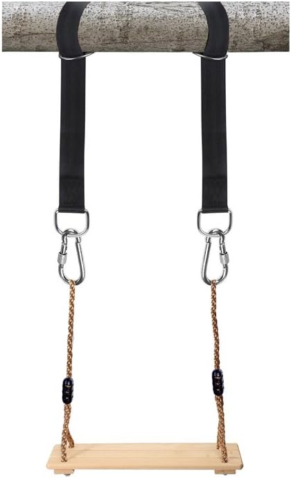 Detalle de YELAIYEHAO Upgrade Welded Tree Swing Hanging Kit – 2 Straps & Snap Carabiners, 2100lbs total, Weatherproof, Easy Installation (2 PCS)