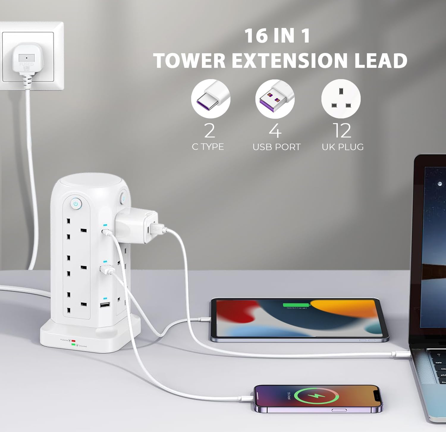 Thumbnail 5 de Wolf Power Tower Extension Lead 12-socket, 2m 🔌
