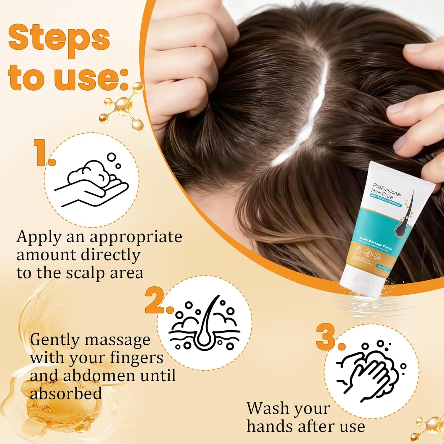 Detalle de 100 g Alopécie Crème de Réparation – Crème de massage du cuir chevelu pour cheveux épaissis