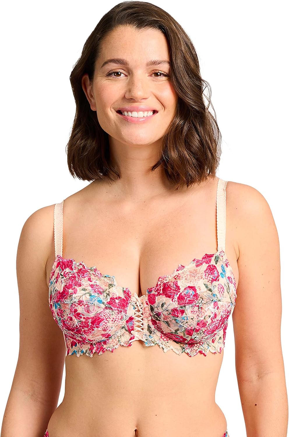 Thumbnail 5 de Sans Complexe Soutien-Gorge Armatures Arum Mosaic (Imprimé Fleurs Rouge Perse)
