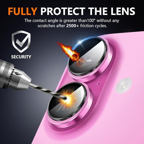Thumbnail 5 de Diruite Protection Objectif Caméra iPhone 16 rose