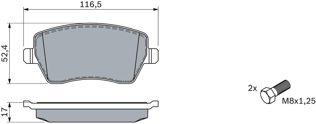 Thumbnail 3 de Bosch BP936 Bremsbeläge vorne (1 Set mit 4 Stück) – kupferfrei & ECE-R90, mit Zubehör