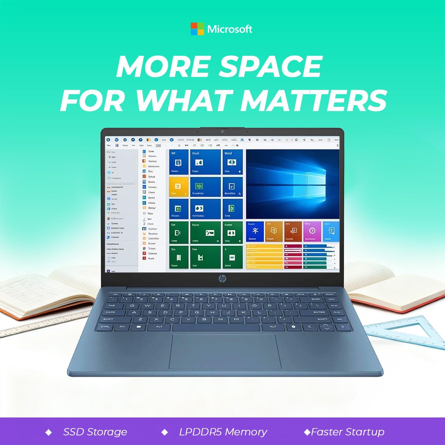 Thumbnail 1 de HP 15 14-Inch Everyday Laptop, Intel N150, 128GB SSD, Waterfall Blue