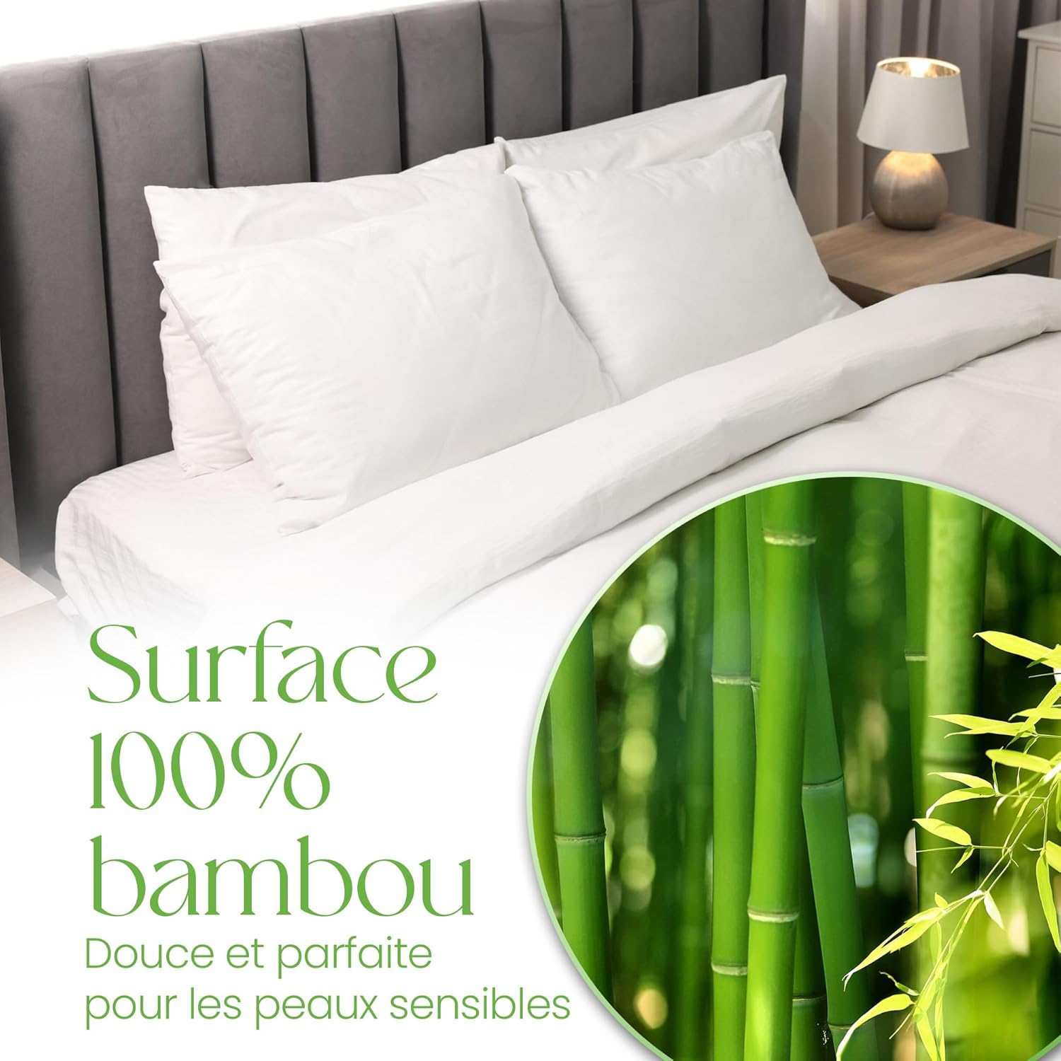 Thumbnail 3 de Comfier Sleep Lot de 2 Protège-Oreiller 50x70 en Bambou – Imperméable, 3 Couches, Zip et Hypoallergénique