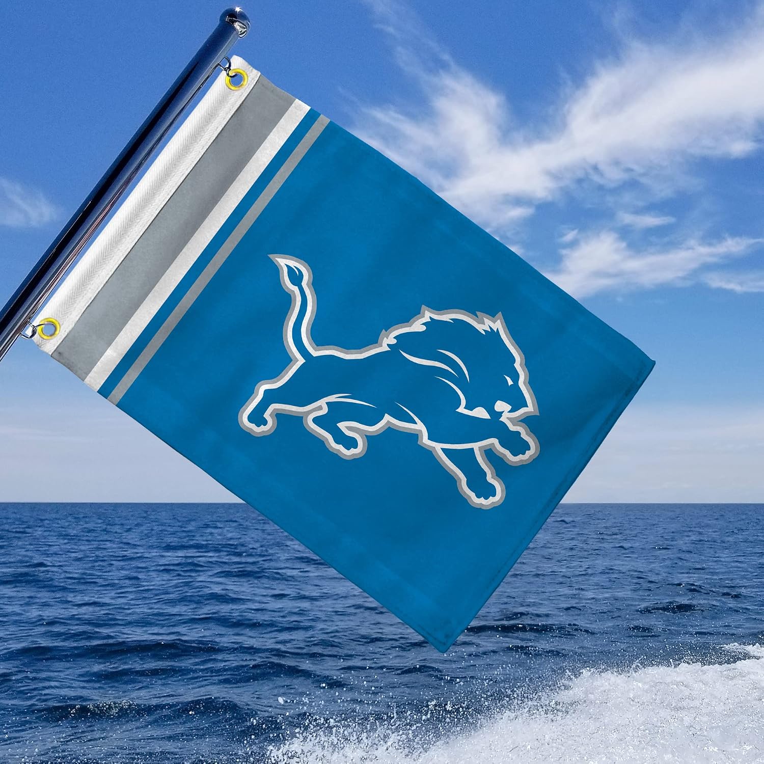 Detalle 2 de Rico Industries NFL Football Utility Flag (Double Sided) - Great for Boat, Golf Cart, or Home