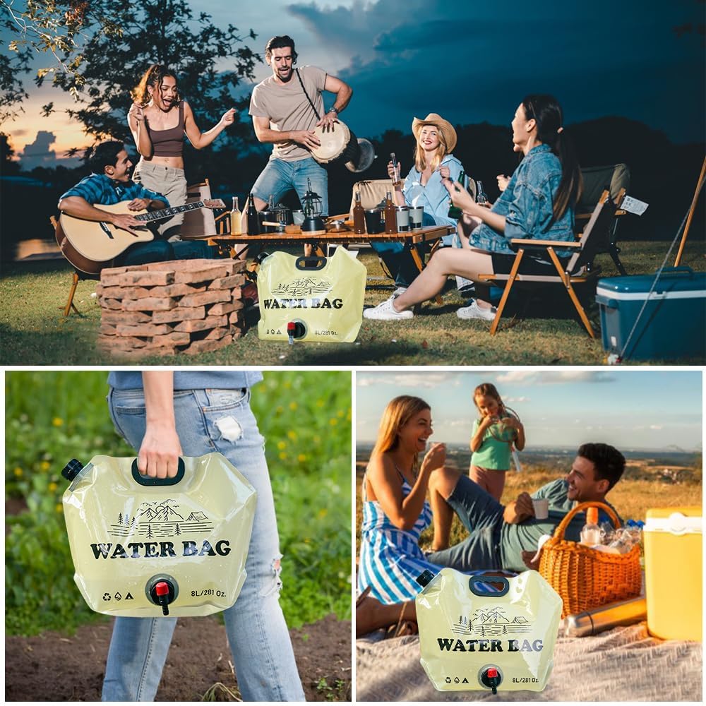 Detalle de mizikuu opvouwbare watercontainers, set van 4, 8 liter, BPA-vrij
