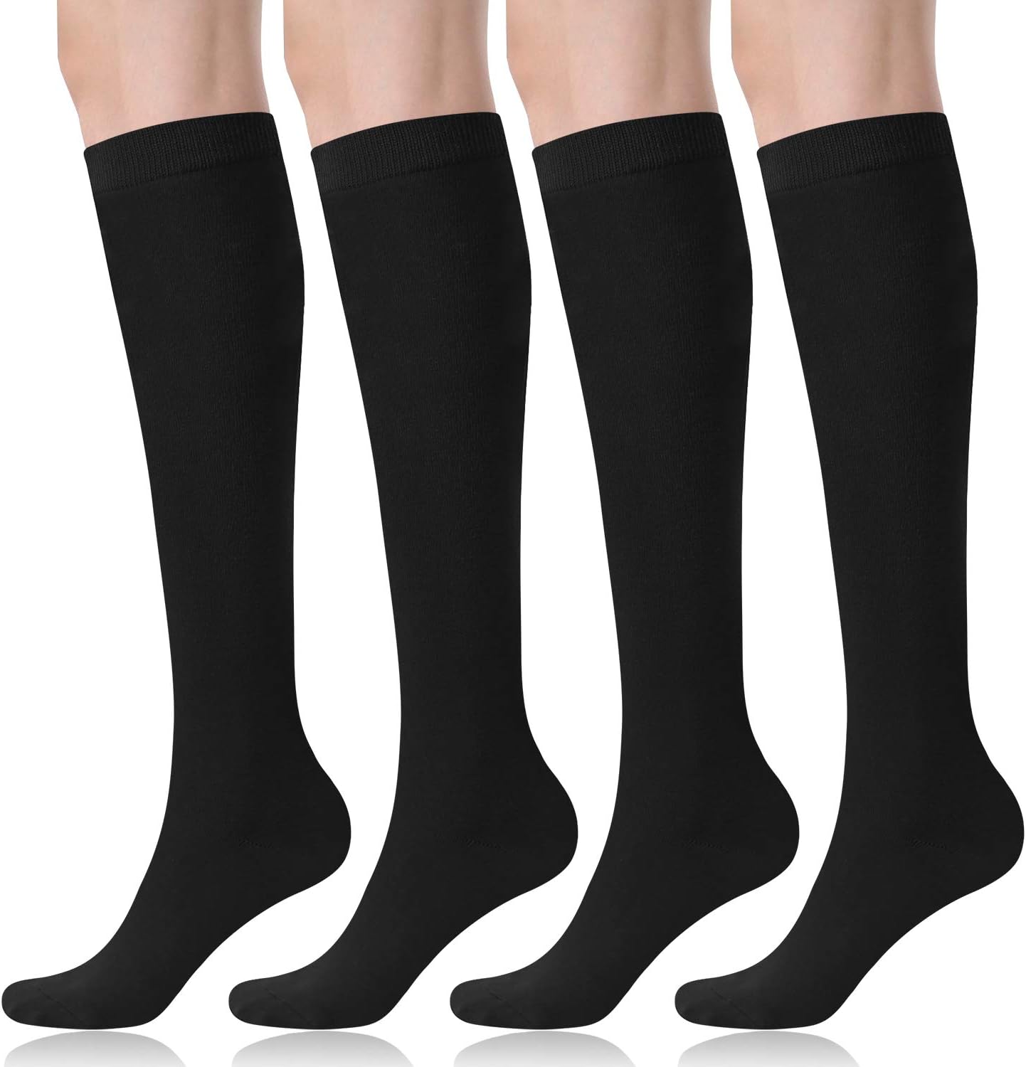 Detalle de FITRELL Women's Knee-High Athletic Socks, Casual Stripe Tube Style