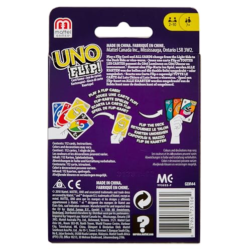 Detalle de UNO Flip - Juego de Cartas Familiar (112 cartas, doble cara) de Mattel Games