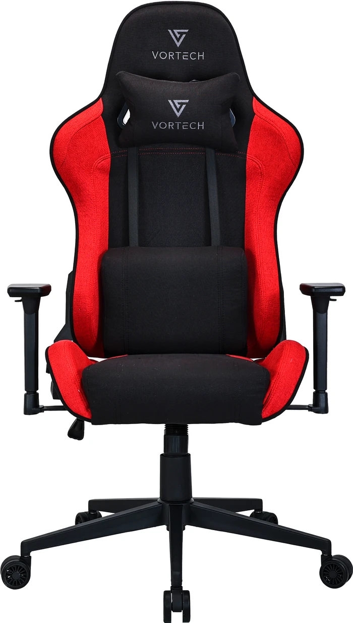 Detalle de Vortech Essential Gaming-Stuhl Rot – Breite Sitzfläche, verstellbar, 155–195 cm