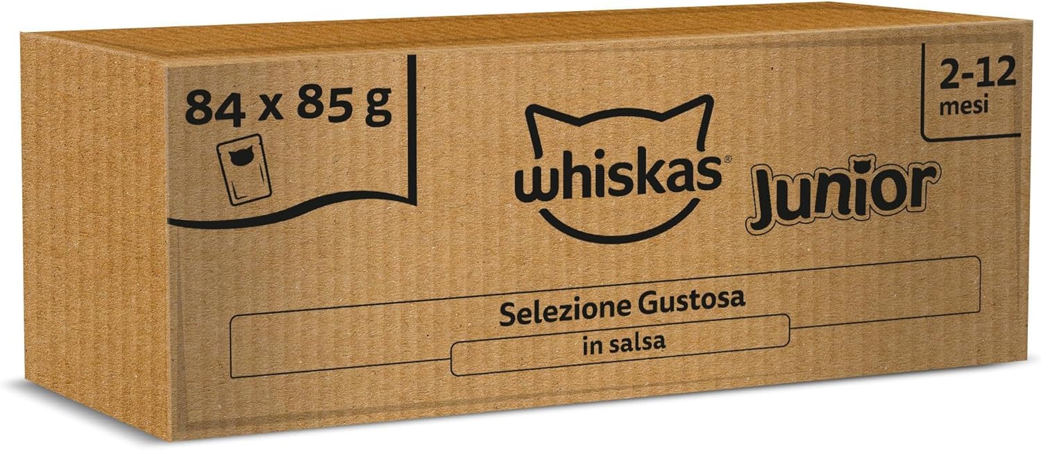 Detalle de Whiskas Junior Cibo Umido per Gattini in Salsa Selezione Gustosa – 84x85 g