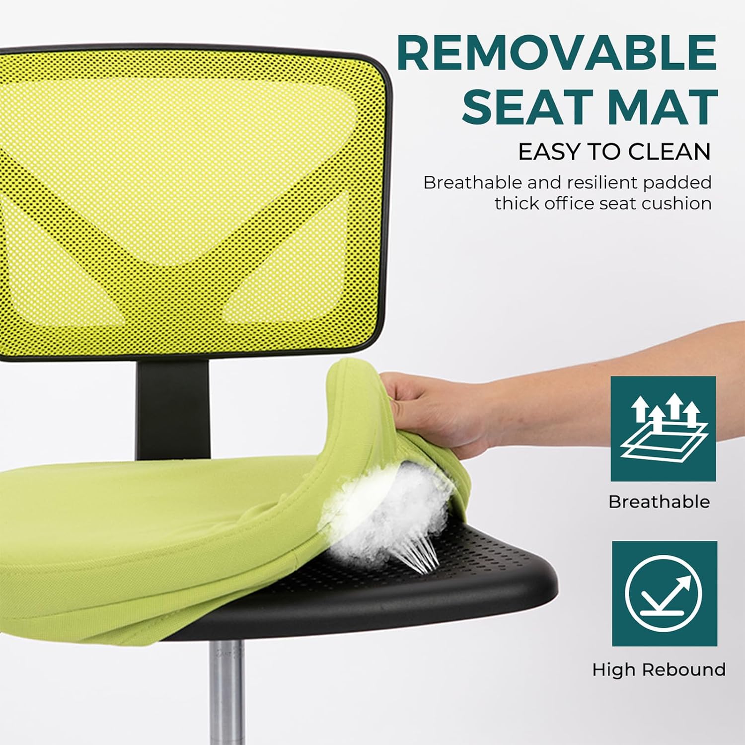 Detalle 1 de DUMOS Armless Desk Chair, Mesh Back