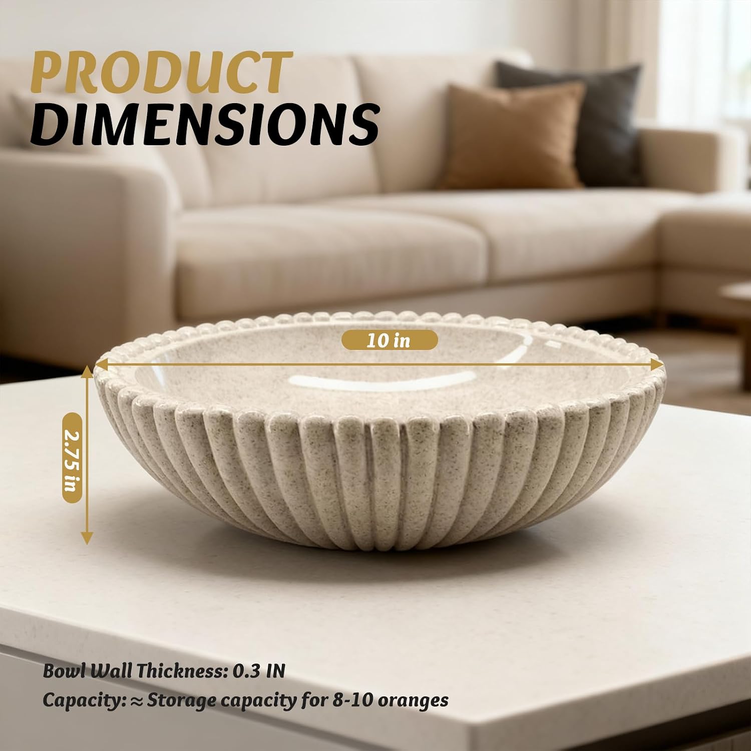 Detalle de Gutedeal Decorative Resin Bowl, 10-Inch