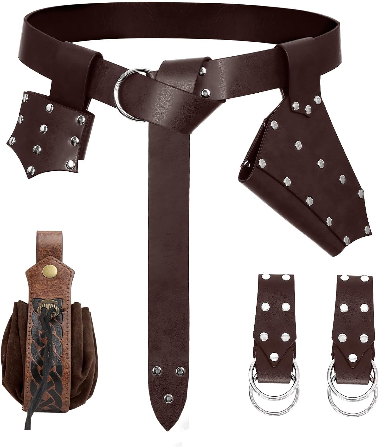 Detalle de 6-Piece Medieval Renaissance Sword Belt Set for Pirate Costumes