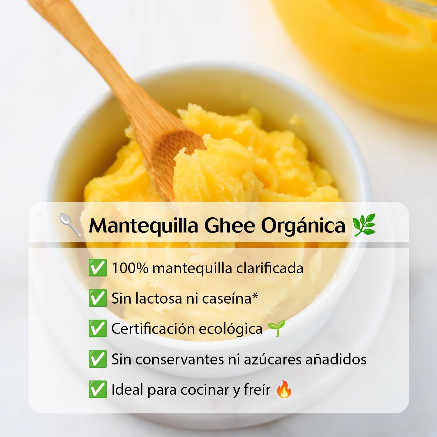 Detalle 2 de Drasanvi KETO Mantequilla Ghee de pasto Bio, 300 g, saludable y digestión fácil