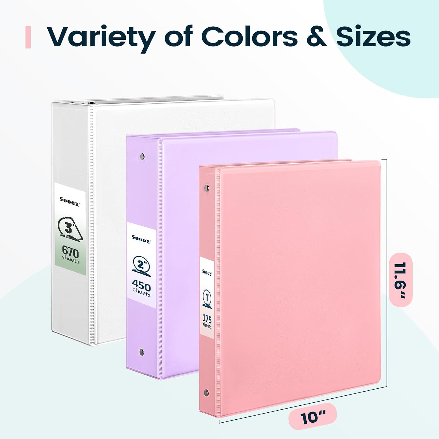 Detalle 2 de Sooez 3-Ring Binder, 2-Inch