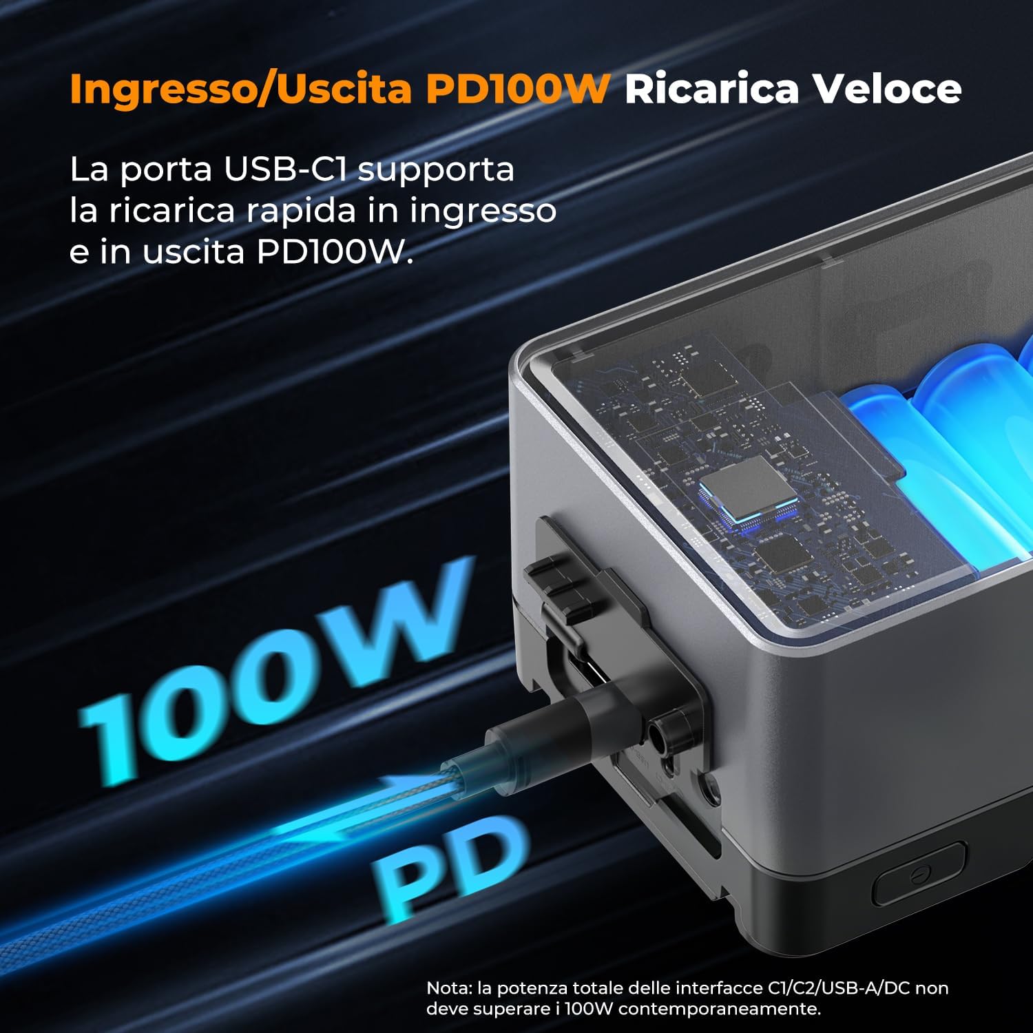Thumbnail 2 de K&F CONCEPT 99Wh Batteria V Mount con 100W Ricarica Rapida PD – 14,8V/6700mAh