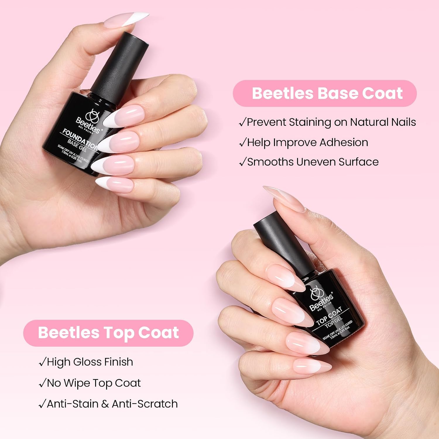 Thumbnail 6 de Beetles Curve-EX Almond Medium Nail Tip Kit, 320 Tips, Glue Gel & Mini Lamp