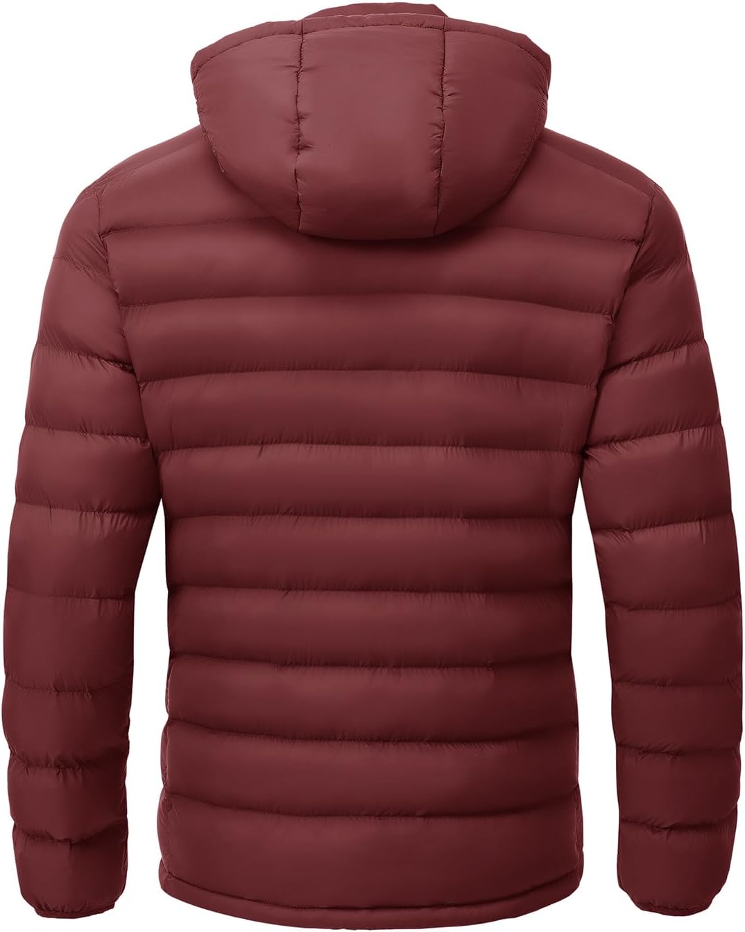 Detalle 2 de TBMPOY Men's Lightweight Puffer Jacket with Detachable Hood, Water-Resistant Shell