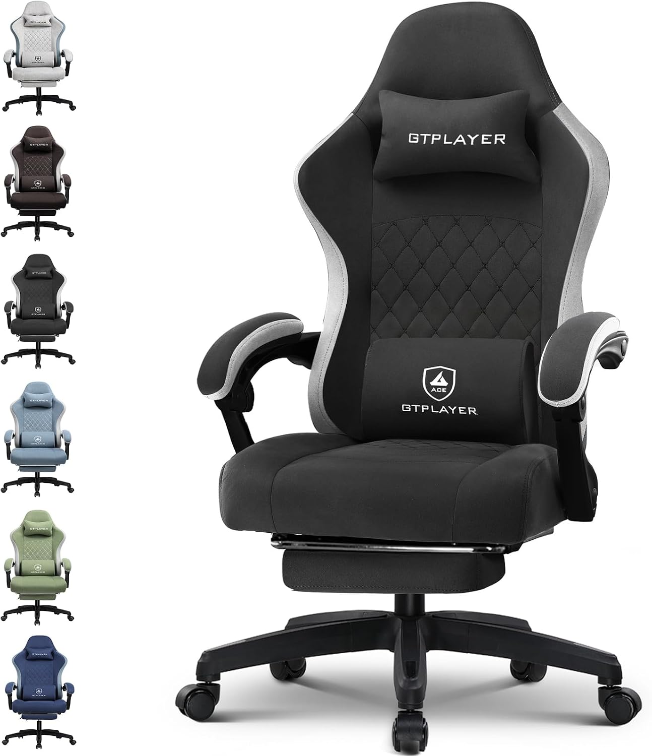 Detalle de GTPLAYER gtp0845 Gaming Chair with Pocket-Spring Cushion, Linkage Arms & Footrest