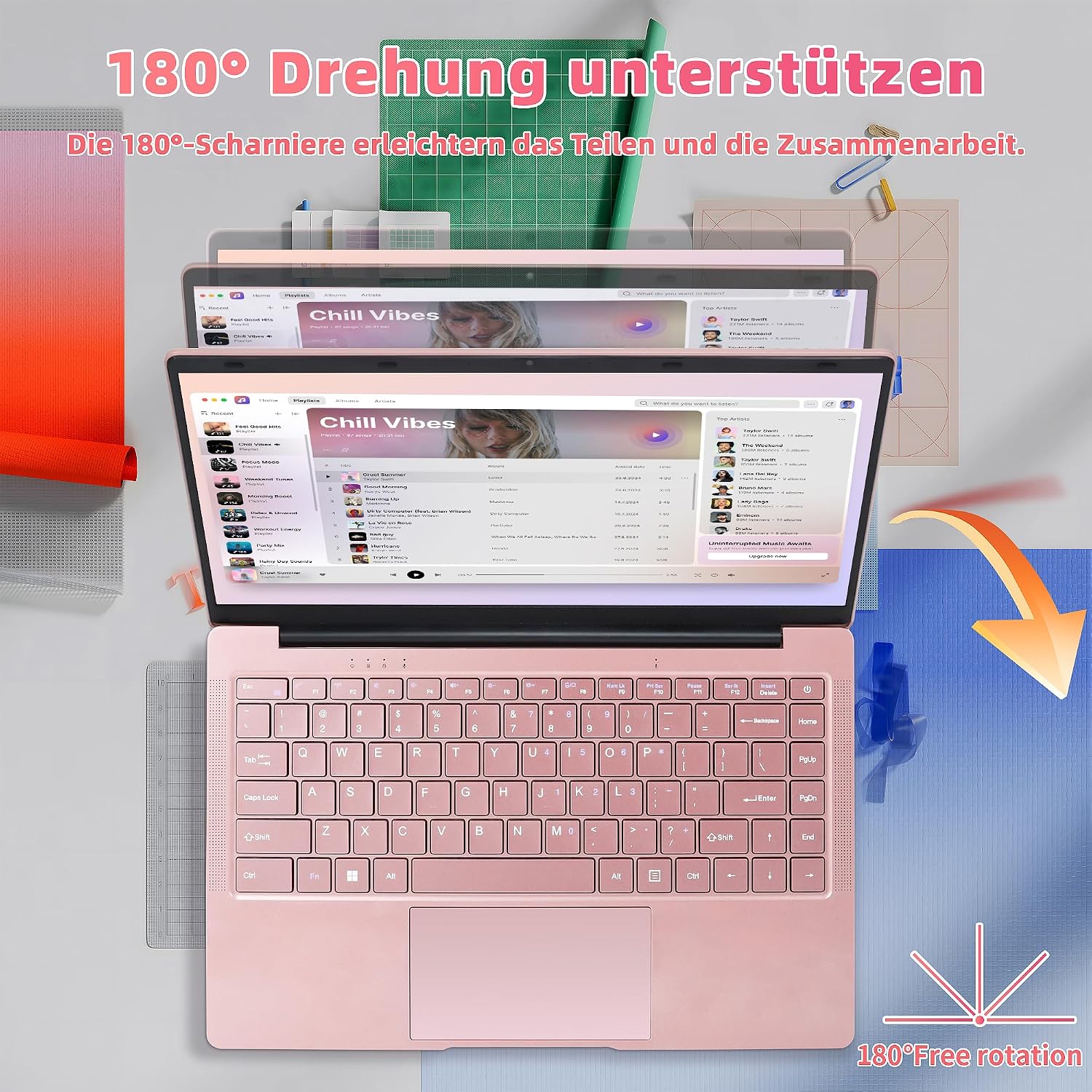 Thumbnail 6 de Fsjun 14 Zoll Laptop Roségold mit FHD