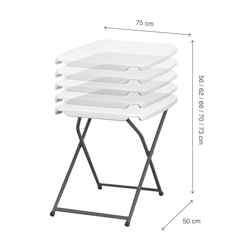 Thumbnail 1 de KG KITGARDEN Mesa Plegable Auxiliar con Altura Ajustable 50x75x56–73 cm (Blanca)