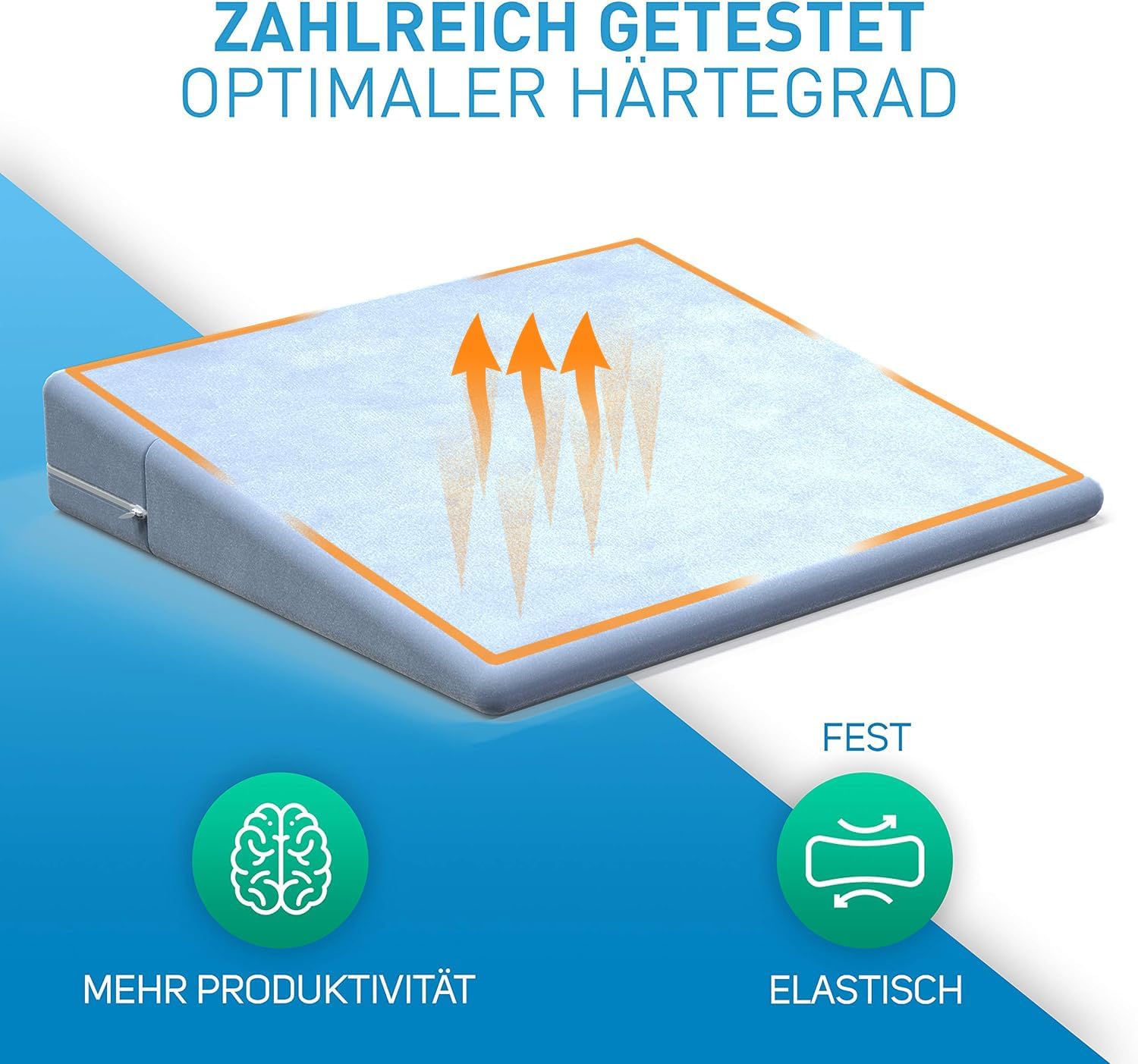 Thumbnail 3 de FLIPLINE Coussin chaise bureau en bleu — coussin ergonomique en forme de cuña pour soulager le bas du dos