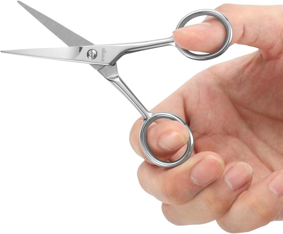 Thumbnail 3 de LIVINGO Forbici da Barba e Baffi 4,5 cm: precisione in viaggio, punta arrotondata e kit completo