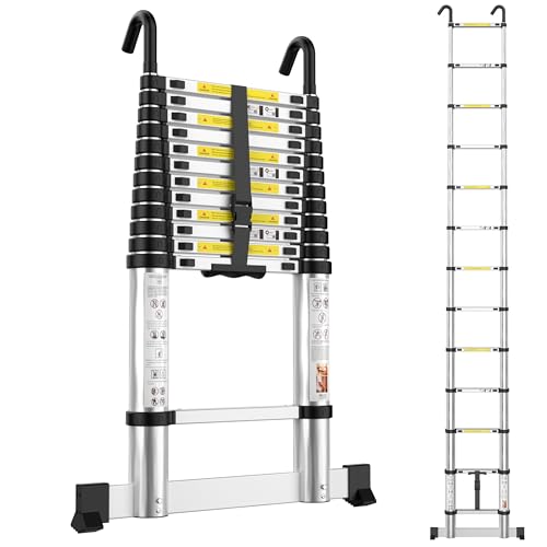 Imagen de MYHMCT Telescopic Ladder 3.8M Aluminium Loft Ladder with Hooks en OfertitasTOP