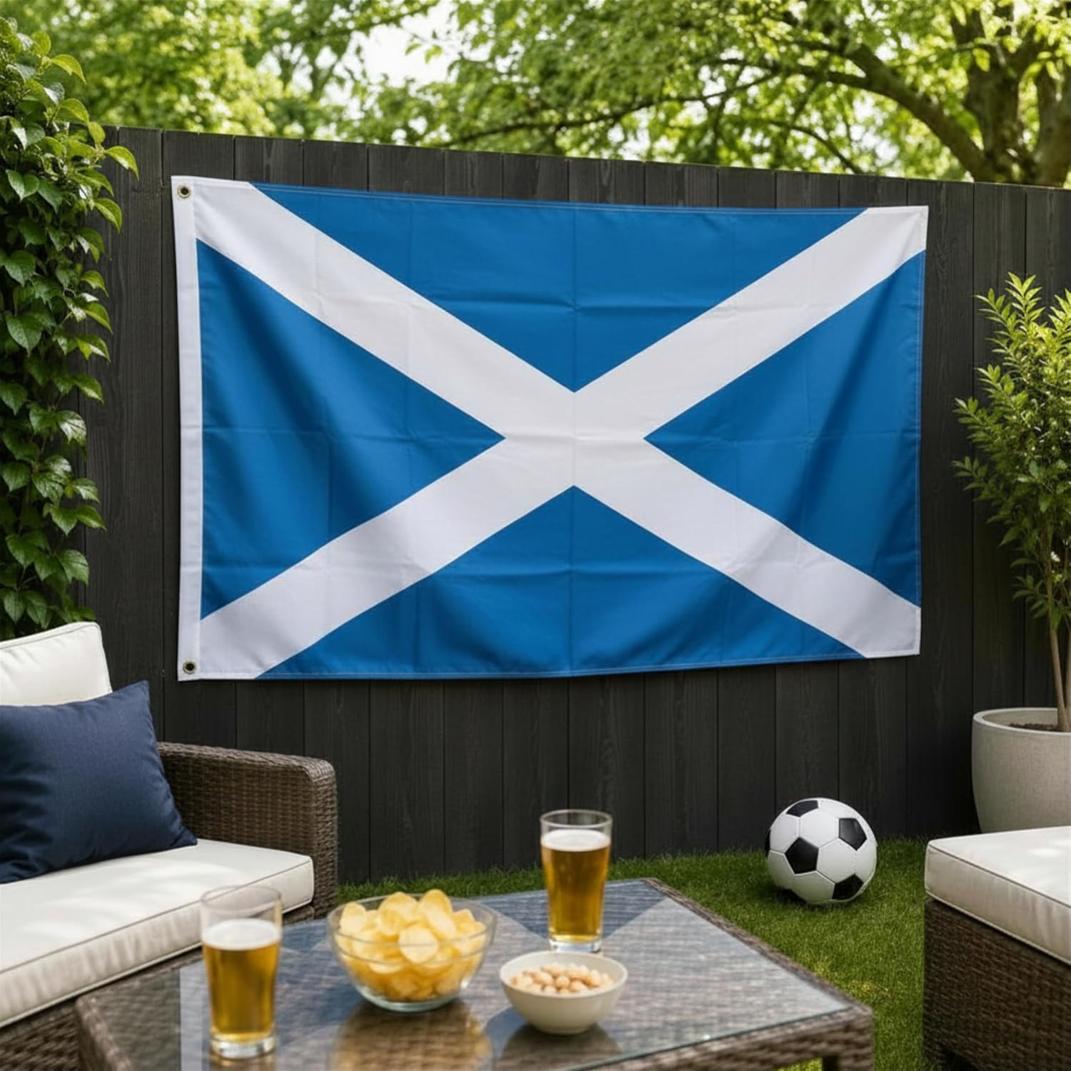 Thumbnail 1 de Scotland St Andrew’s Saltire Flag 8ft x 5ft with Brass Eyelets – Large Polyester Banner for Outdoor & Indoor Support