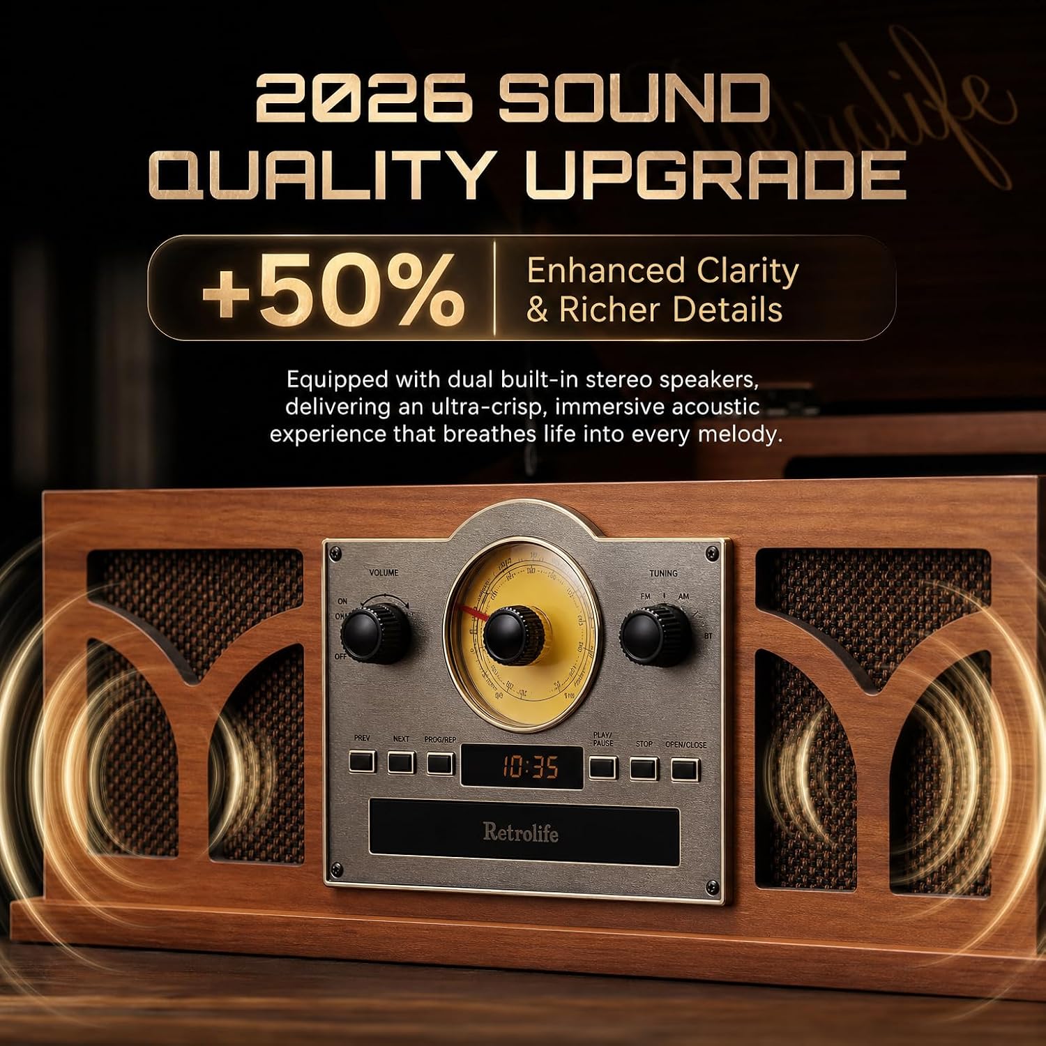 Detalle de Retrolife 10-in-1 record player