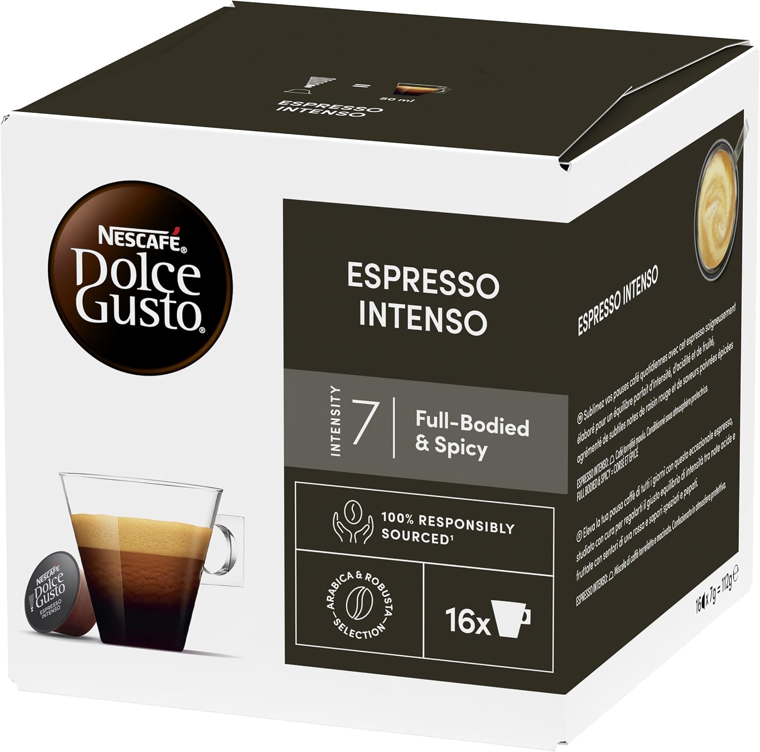 Detalle 2 de NESCAFÉ Dolce Gusto Espresso Intenso Caffè – 96 capsule, 6 confezioni da 16 (compatibili Dolce Gusto)