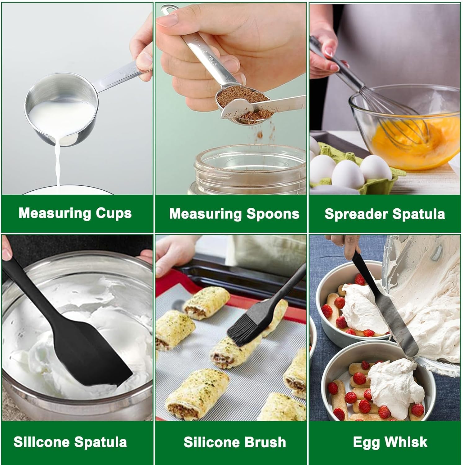 Thumbnail 5 de WEPSEN 25-Piece Stainless Steel Mixing Bowls Set with Lids (5 Sizes) and Measuring Tools