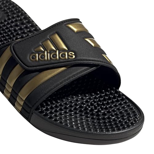 Detalle de adidas Mixte Adissage Slides Slipper – Core Black / Gold Metallic, taille 38 EU
