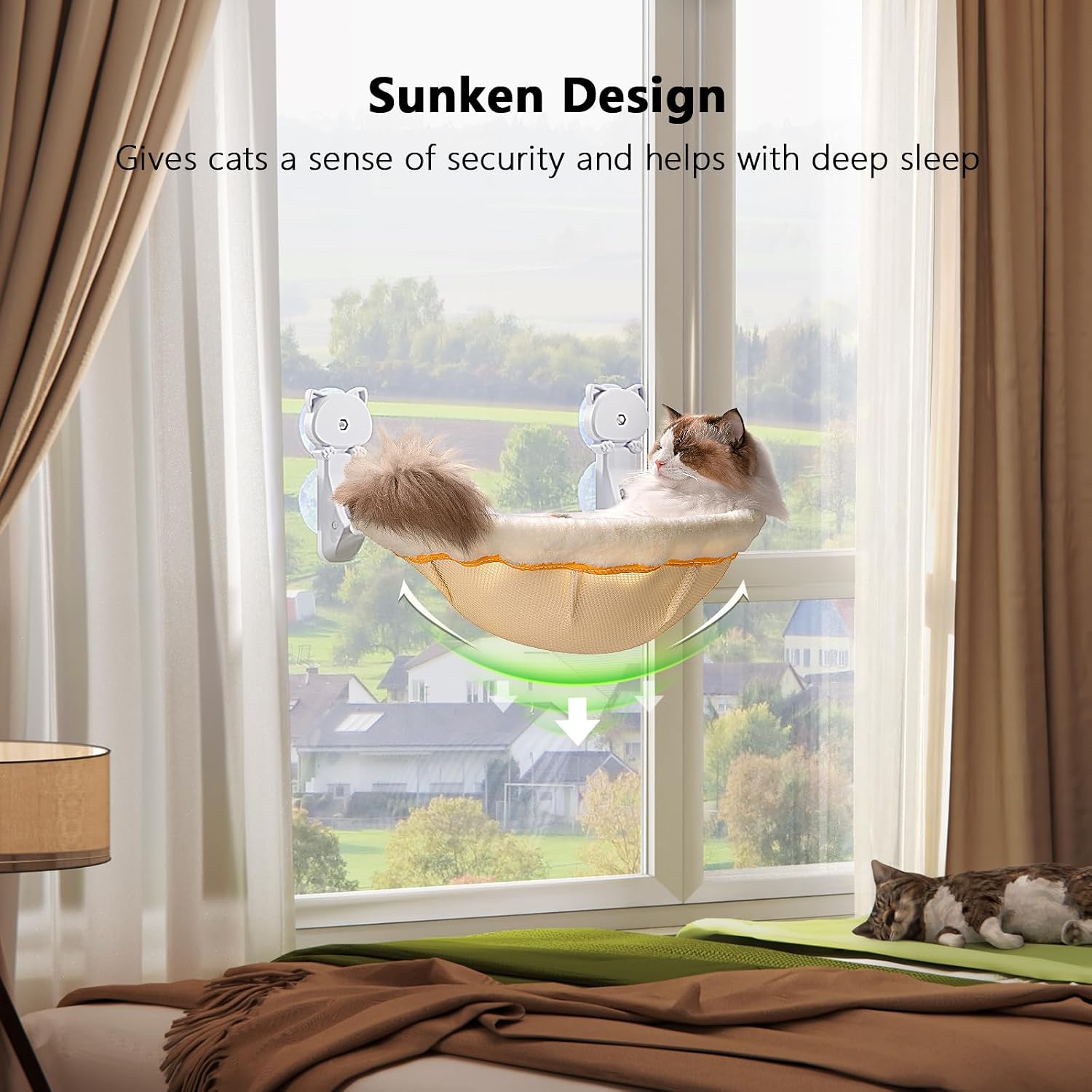Detalle 2 de JUNSPOW Cat Window Perch 40lb Cream